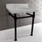 Kingston Brass KVPB30MOQ0 30-Inch Carrara Marble Console Sink, Marble White/Matte Black KVPB30MOQ0 - alternate 5
